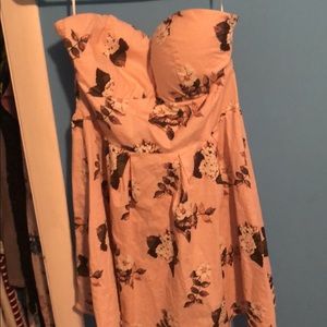 Strapless mini dress